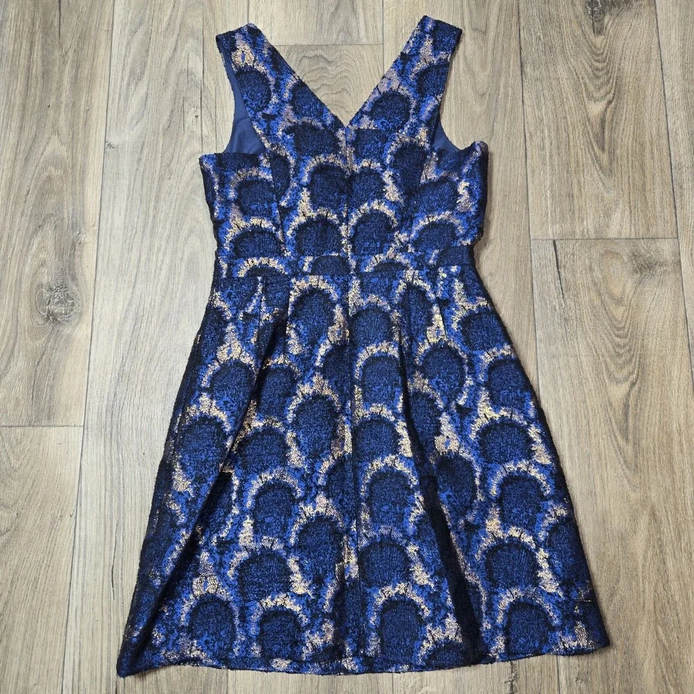 NWT J Crew Peacock Jacquard Fit and Flare Party Dress Size 9 - Picture 10 of 14